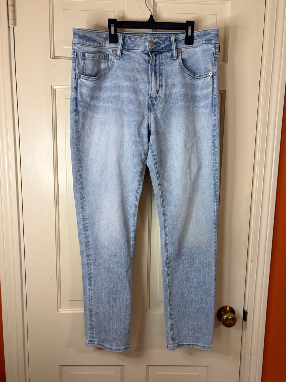 American Eagle Airflex+ Athletic Fit Light Wash Jeans 34x30 Mens Blue Denim
